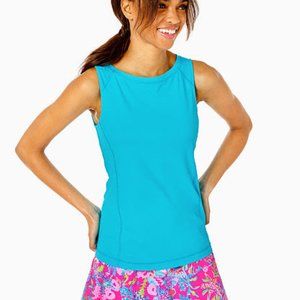 Lily Pulitzer UPF 50+ Luxletic Renay Active Tank Top Turquoise Oasis, Med.